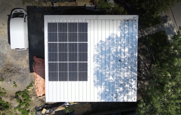 The view of the PV array from above.