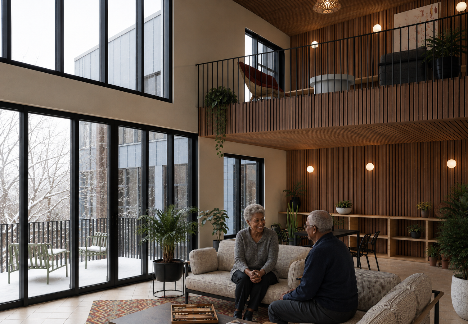 The three-season porch in winter.