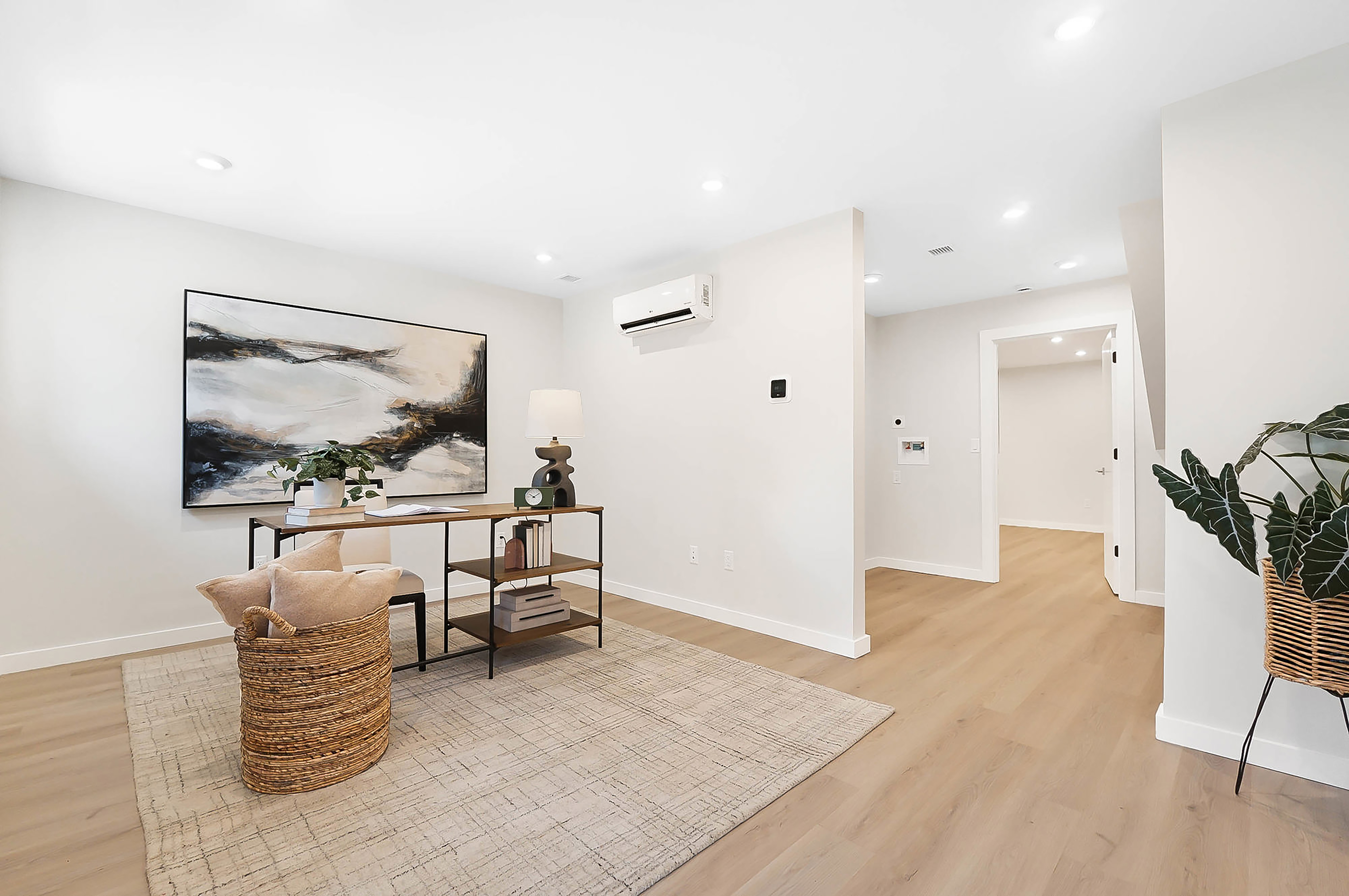 The flex space on the lower floor.